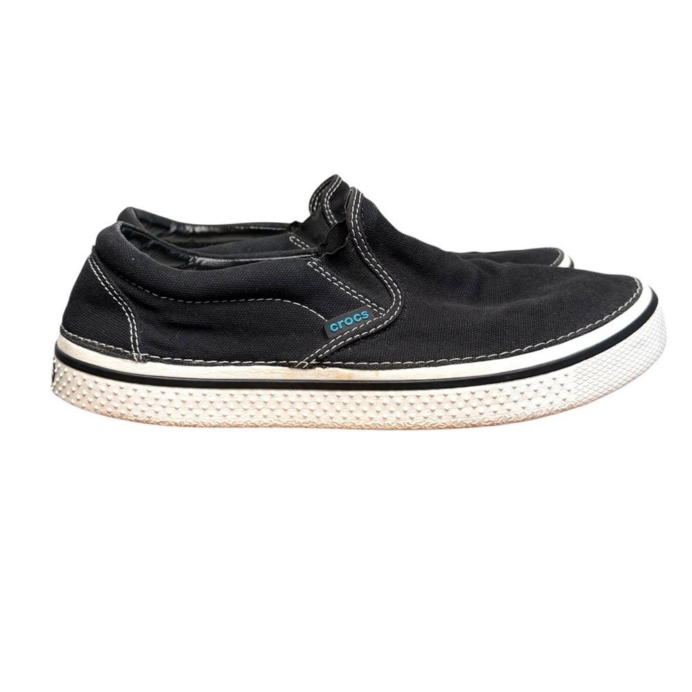 CROCS Men’s Hover Canvas Slip-On Black Sneakers Shoes Size 9